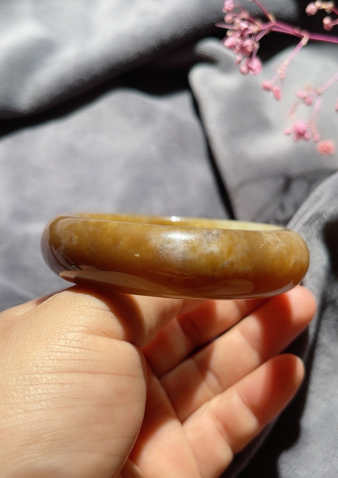 新疆且末料糖玉手镯 圈口55号