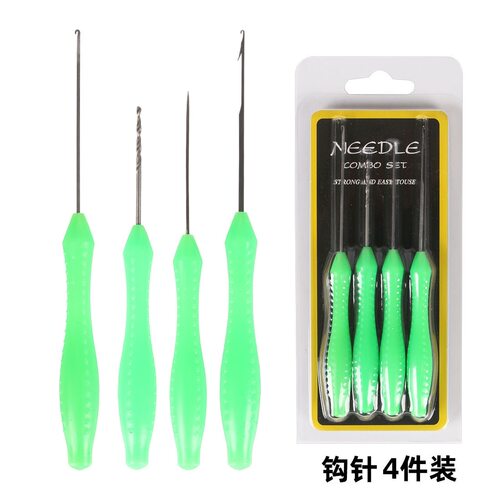 欧式鲤鱼钓钩针4件套装丸型饵工具配件钓鱼珠珠硅胶串饵钩针