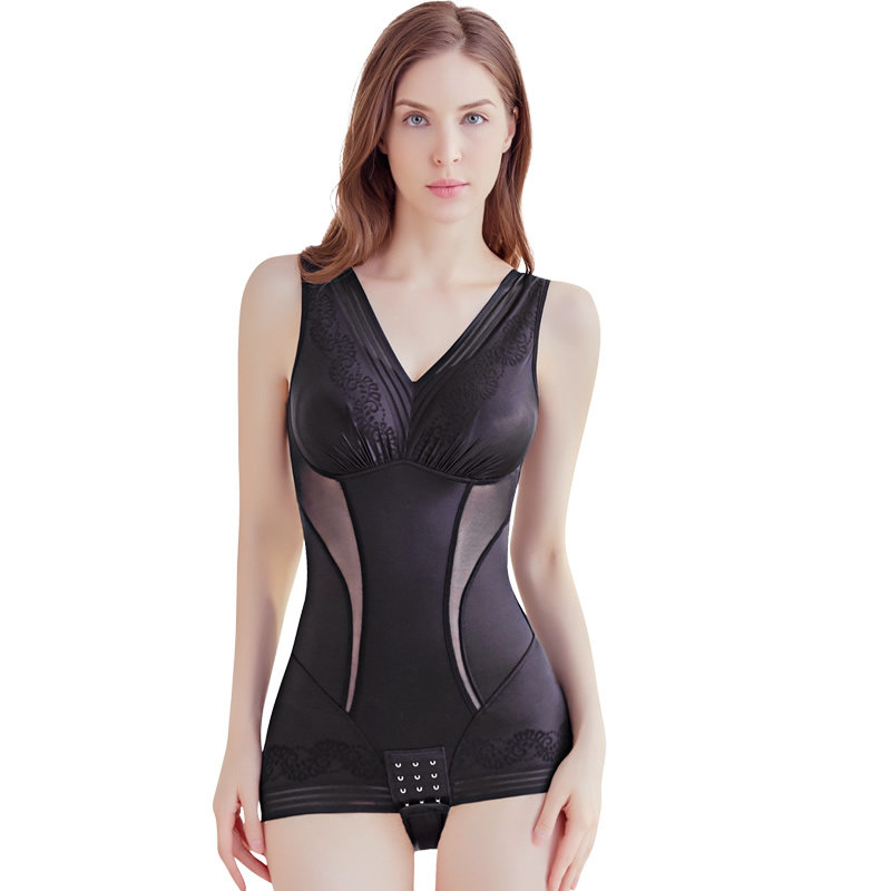 连体塑身衣收腹束腰产后减肚子收胯免带文胸垫薄款塑形美体内衣女