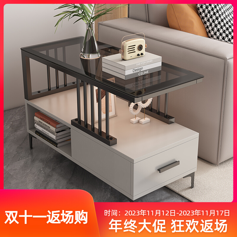 沙发边几家用现代简约客厅小茶几可移动靠墙茶水柜边桌轻奢高级感