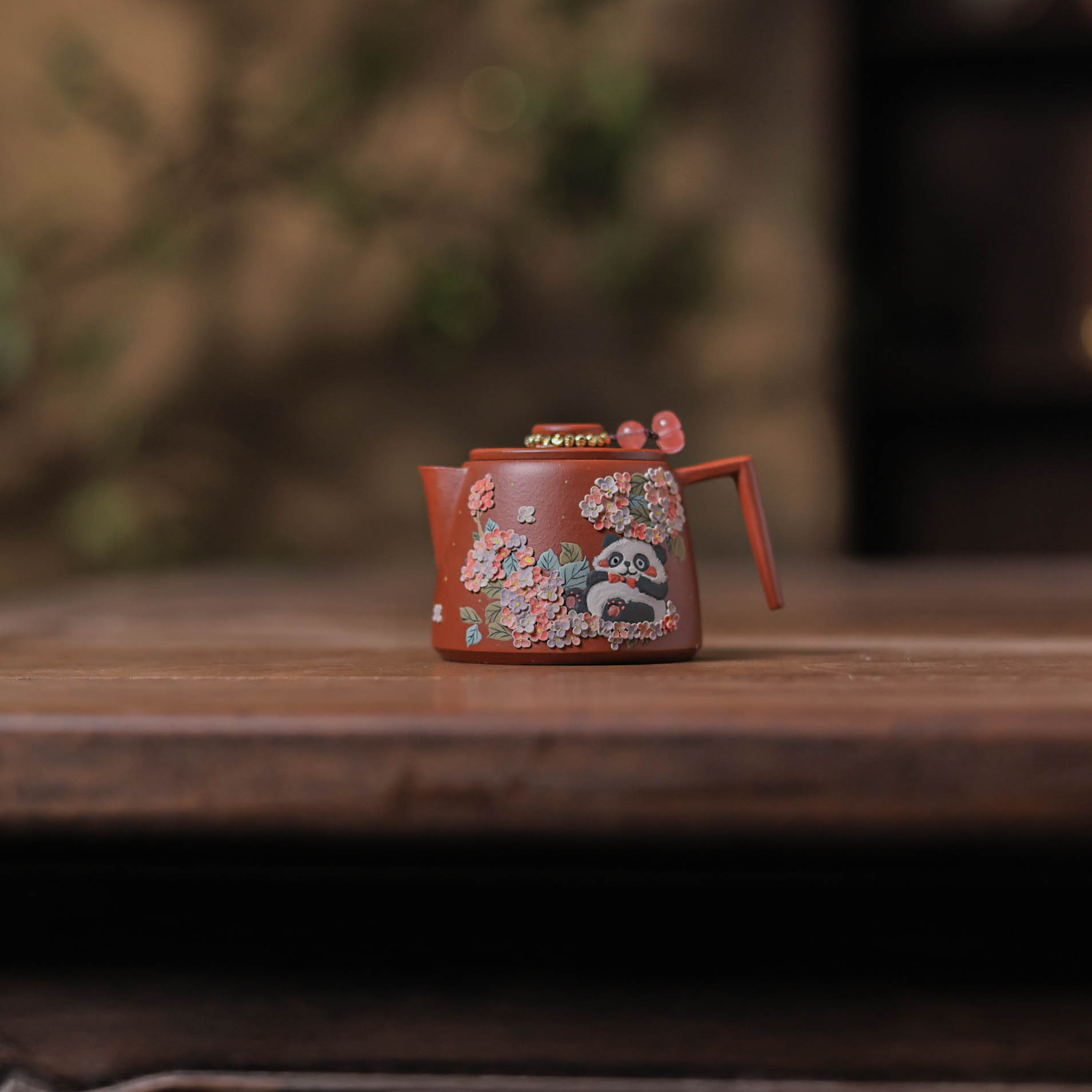 窑云锦簇团圆壶紫泥茶壶