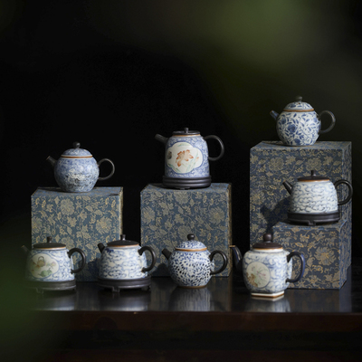 朴云堂手绘茶壶青花茶壶