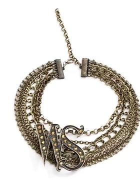 【AGD】WrongSolution“主体衍生变体”logo古铜多层链条堆叠项链