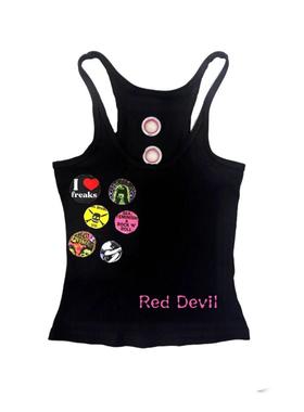 【AGD】RedDevil亚文化朋克徽章印花吊带背心视觉系吊带remake
