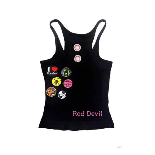 【AGD】RedDevil亚文化朋克徽章印花吊带背心视觉系吊带remake
