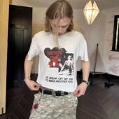 AGD DTHEREAL 复古做旧印花vintage质感风格 棉舒适短宽短袖 T恤