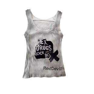 【AGD】RedDevil美式复古朋克remake做旧喷漆视觉系背心上衣背心