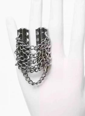 【AGD】IIIMIII 残网I系列 暗黑链条拼接戒指