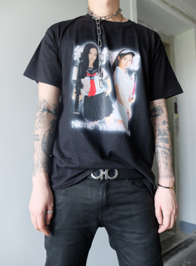 【AGD】LeftOVEr 原创人物印花remake纯棉嘻哈宽松vintage短袖T恤