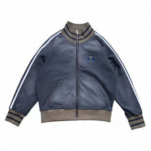 WASE水洗做旧撞色印花复古运动风休闲街头立领外套夹克 AGD