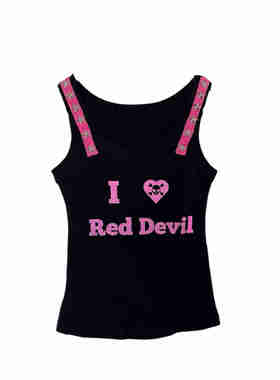 【AGD】RedDevil美式复古辣妹字母标语背心铆钉修身背心y2k上衣
