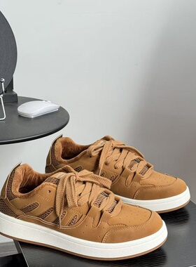 男鞋子美式复古加绒面包鞋潮鞋美拉德休闲运动滑板鞋百搭冬季棉鞋