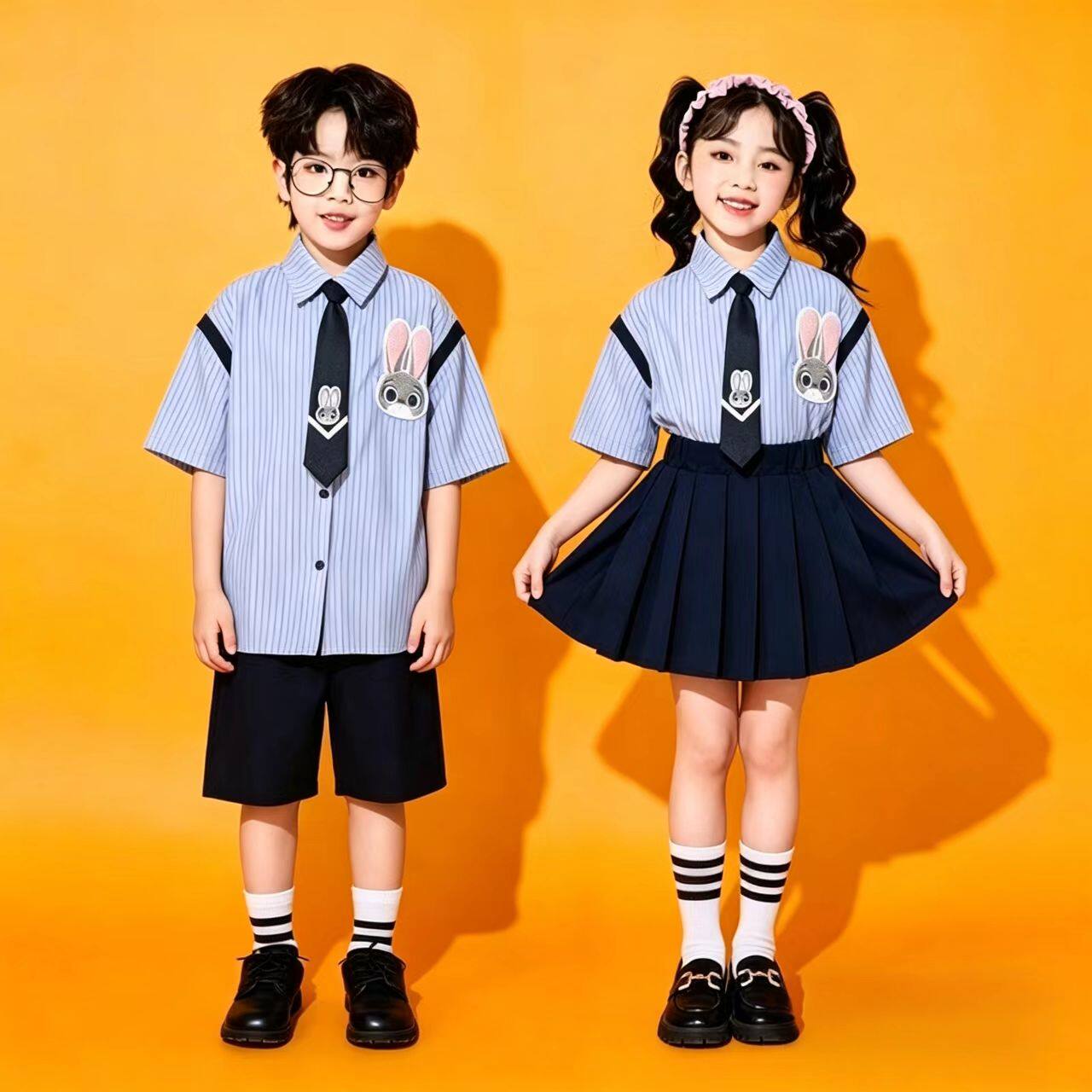 六一儿童合唱演出服幼儿园毕业照班服小学生运动会啦啦队表演服装