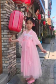 儿童汉服女童古装 连衣裙中国风超仙女孩齐胸襦裙唐装 飘逸樱花