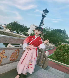 儿童汉服古装超仙小侠女襦裙唐装仙服古筝演出服超仙中国风舞蹈服