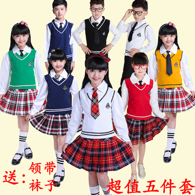 新款中小学生大合唱服装诗朗诵服秋季长袖儿童演出服表演服装男女