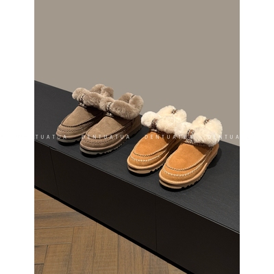 DENTUATUA 冬日牧歌的现代变奏！25FW 羊羔毛厚底短筒雪地靴 女