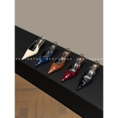 DENTUATUA 女 金属扣尖头后空细高跟包头凉鞋 出片密码 25FW