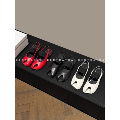 DENTUATUA 完整夏日场景闭环！25FW 苹果头露趾平底玛丽珍凉鞋 女