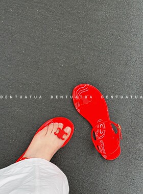 DENTUATUA 极简党直接闭眼冲！26ss 平底夹趾罗马沙滩凉鞋 女