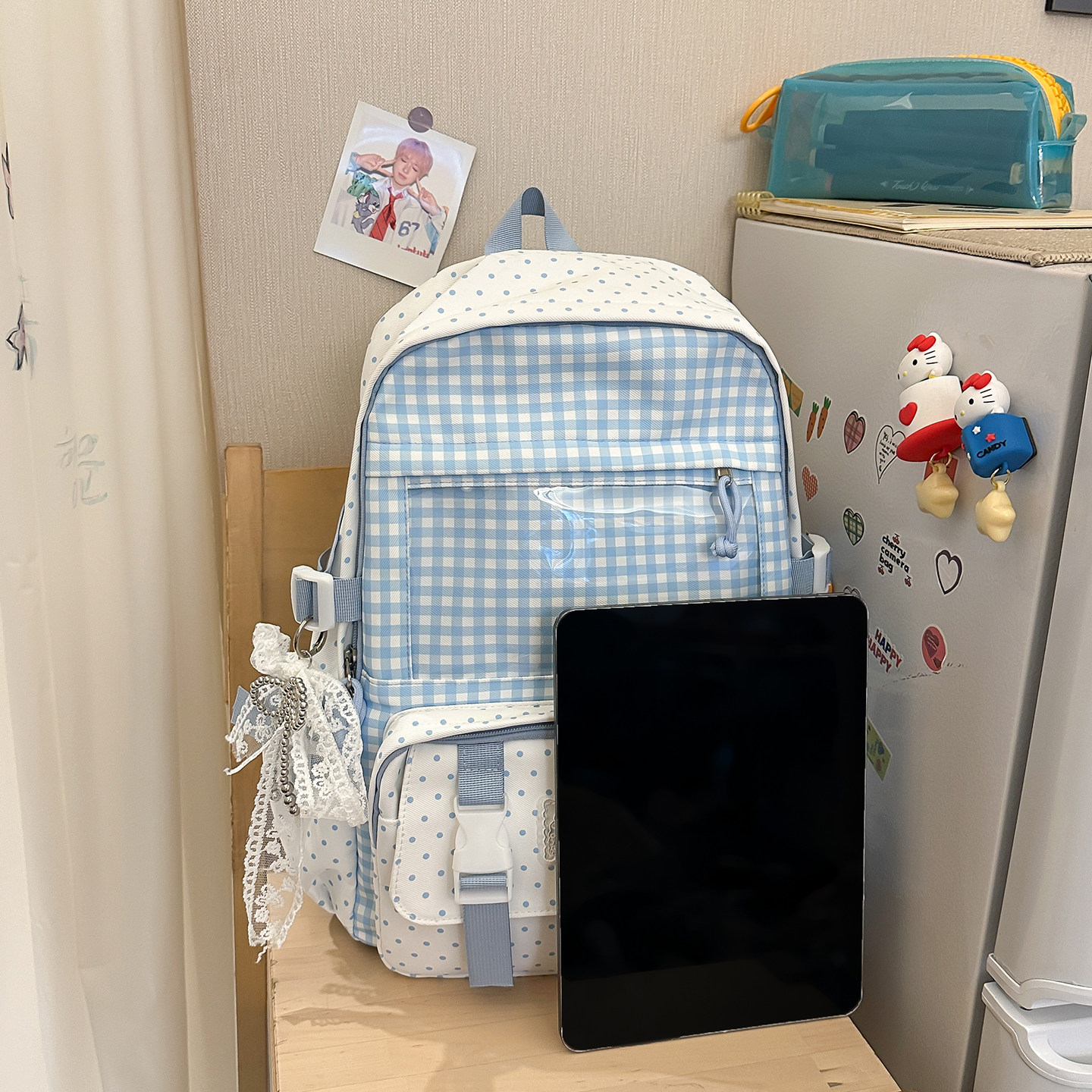 日系风帆布大容量双肩包女生旅行双肩背包