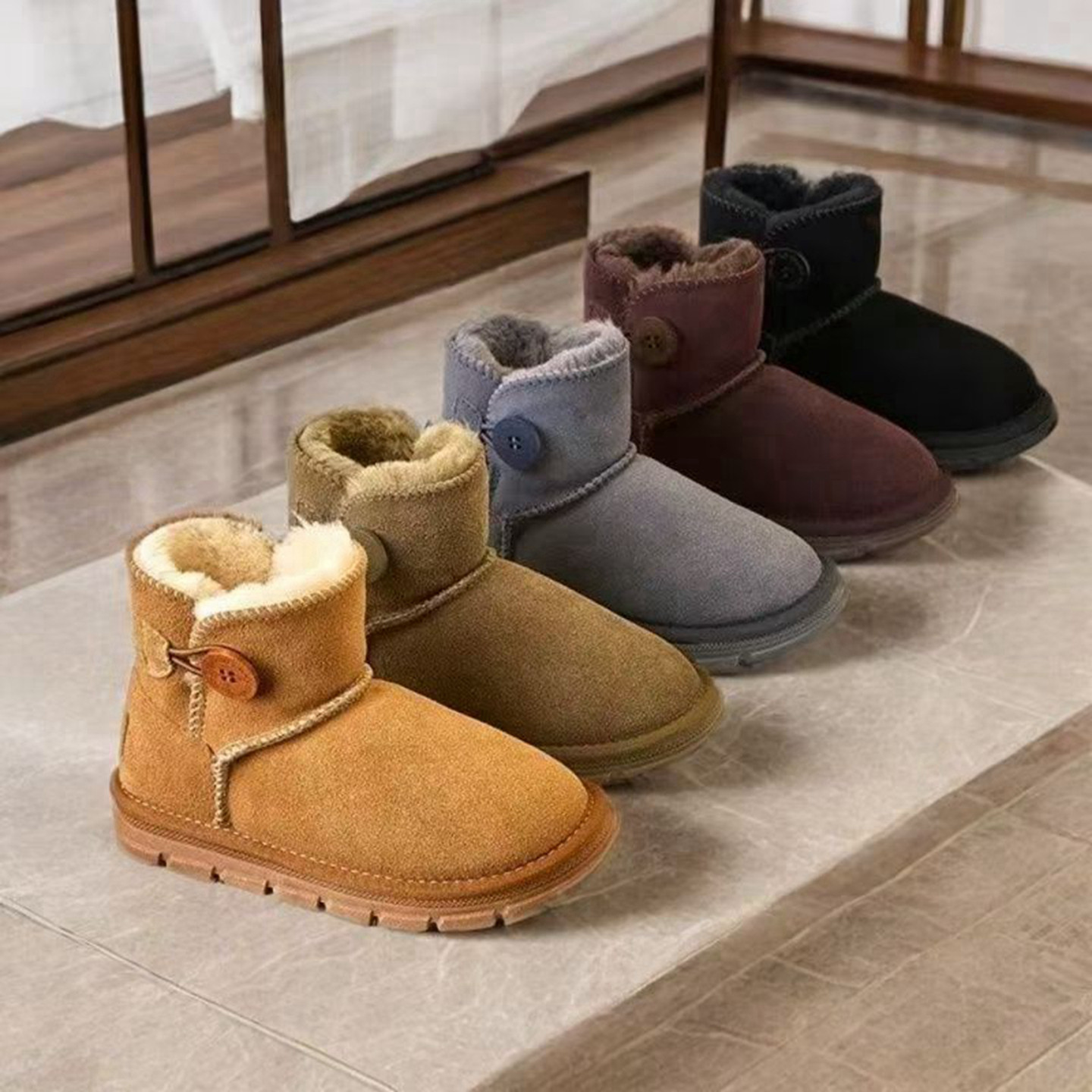 牛皮雪地靴儿童保暖棉鞋靴子冬季新款学生鞋子加绒加厚防滑雪地鞋,童鞋/婴儿鞋/亲子鞋,雪地靴,淘宝优惠券,粉丝福利购,淘宝优惠卷