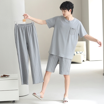 浪莎纯棉不起球不掉色睡衣男