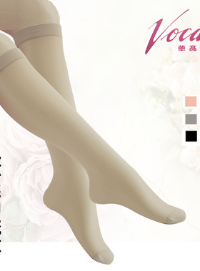 华高包芯丝中统袜透明中筒袜12D小腿袜女袜03437袜头加固隐形