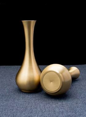 黄铜小花瓶桌面摆件玉净瓶