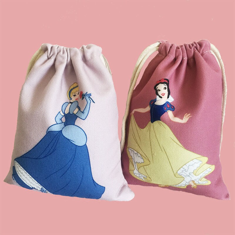 totu迪士尼白雪公主灰姑娘收纳袋抽绳旅行衣服玩具束口袋小口袋
