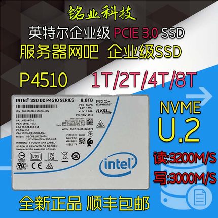 Intel/英特尔 P4510 1T 2T 4T 8T U.2 3.0企业级固态硬盘高速NVME