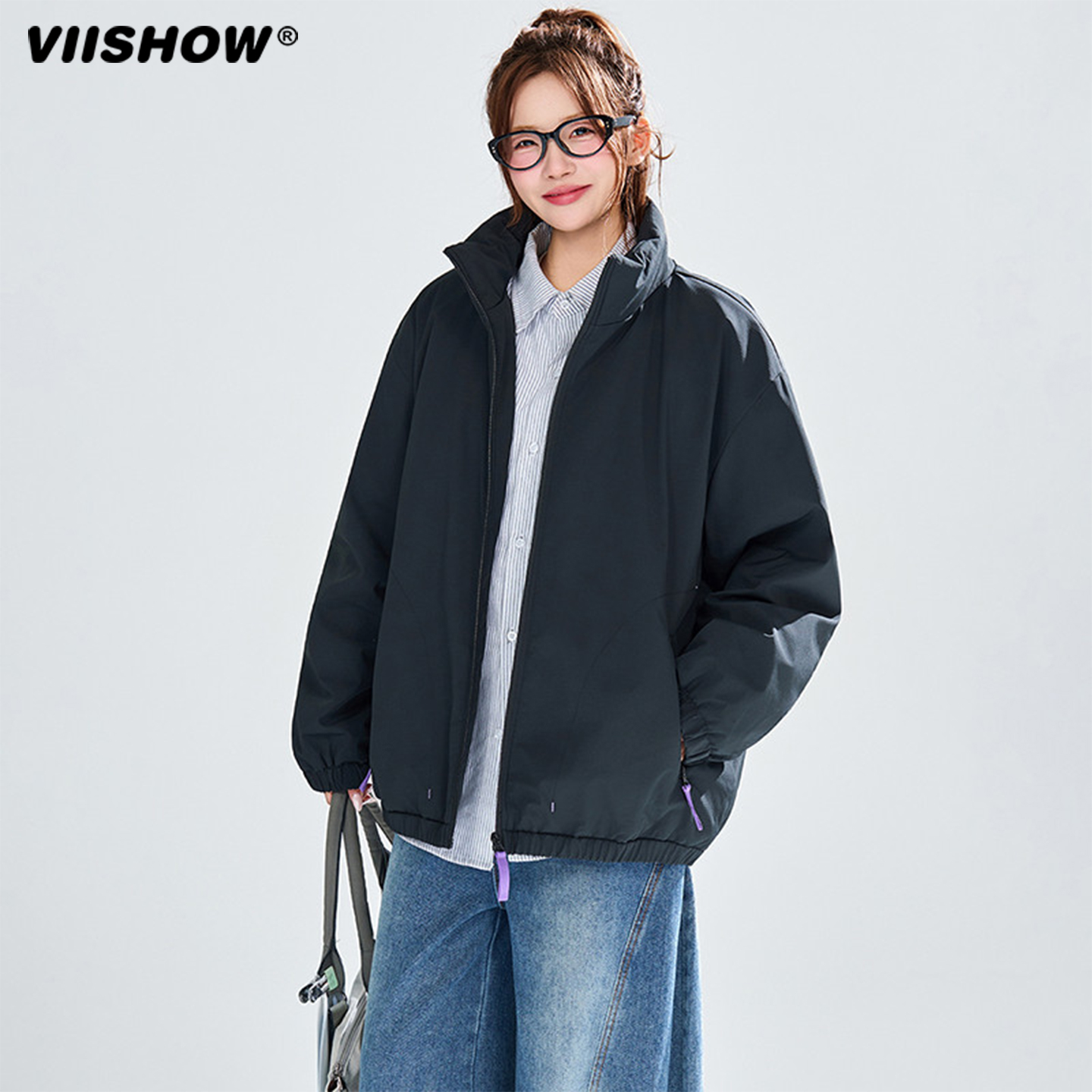 VIISHOW外套男款2025新款户外潮流美式穿搭棒球服运动夹克冲锋衣