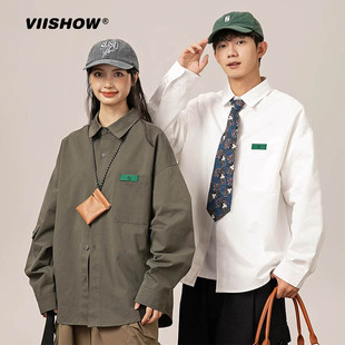 复古长袖 夹克衬衫 VIISHOW美式 工装 休闲百搭潮流衬衣 式 外套男新款