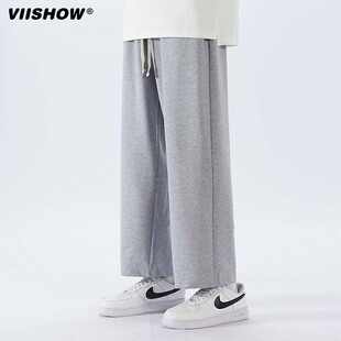 子 运动潮牌男生宽松阔腿九分小西裤 VISHOW直筒休闲长裤 男夏季