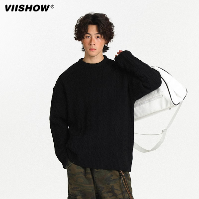 VISHOW高级宽松慵懒风毛衣男2024年秋冬打底针织衫内搭上衣外套