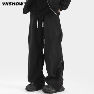 VIISHOWcity hipster美式冲锋裤男秋季新款潮牌直筒裤宽松休闲裤
