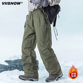 VIISHOW潮牌冬季 防水防风防静电 软壳冲锋羽绒裤 新款 含90白鸭绒
