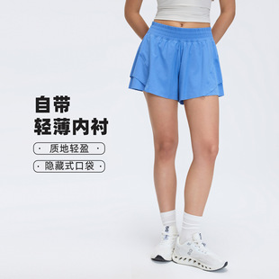 D26011夏季速干运动短裤女士带内衬防走光跑步训练瑜伽健身三分裤