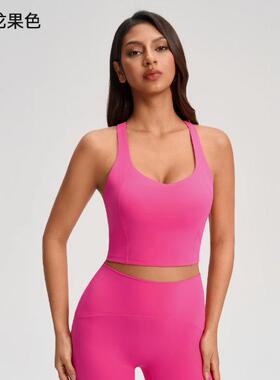 YG-1011带胸垫瑜伽服背心女防震收副乳文胸工字美背健身运动上衣