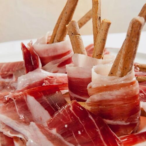 西班牙火腿绿标现劈Jamon Iberico伊比利亚黑猪后腿风干肉净重80g