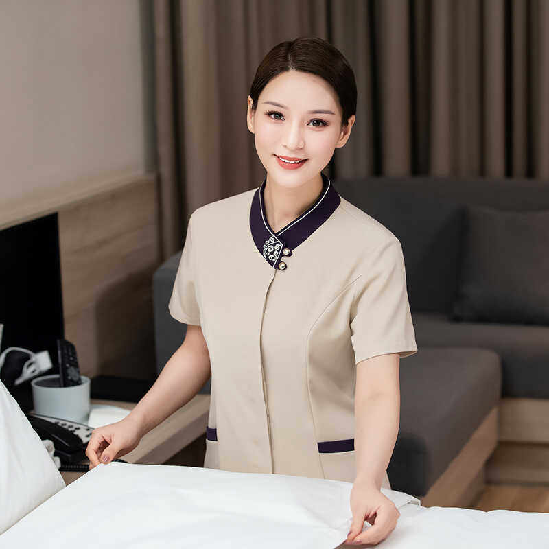 客房夏季套装阿姨短袖餐厅工作服