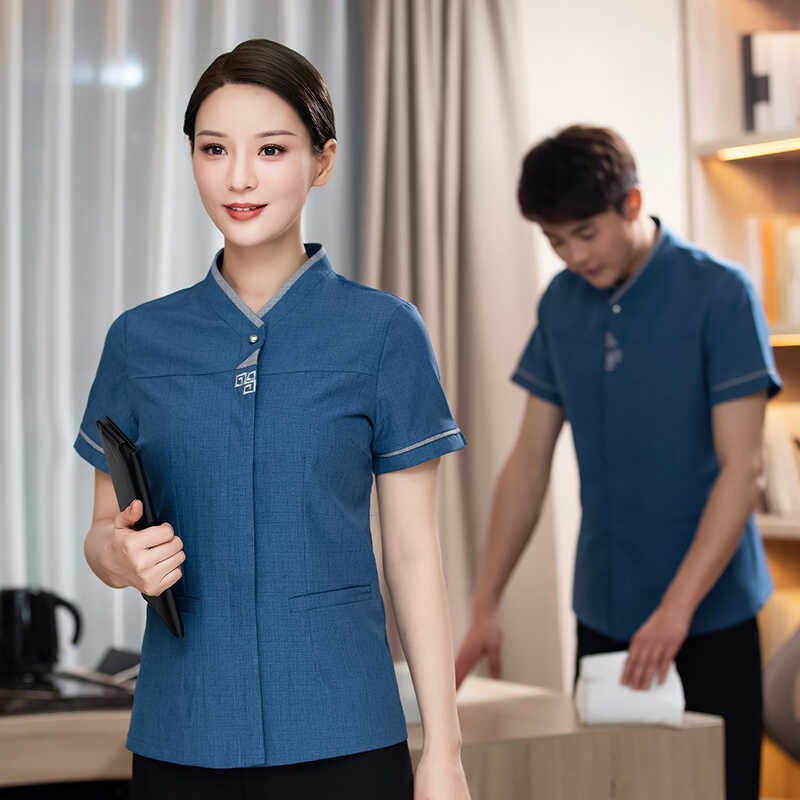 清洁工作服短袖保洁夏装酒店客房服务员服装物业宾馆PA男女制服