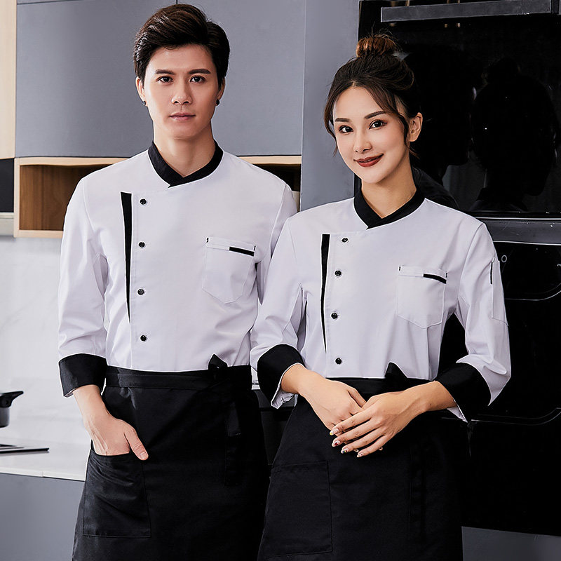 厨师服短袖透气纯棉烘焙培训学校图片
