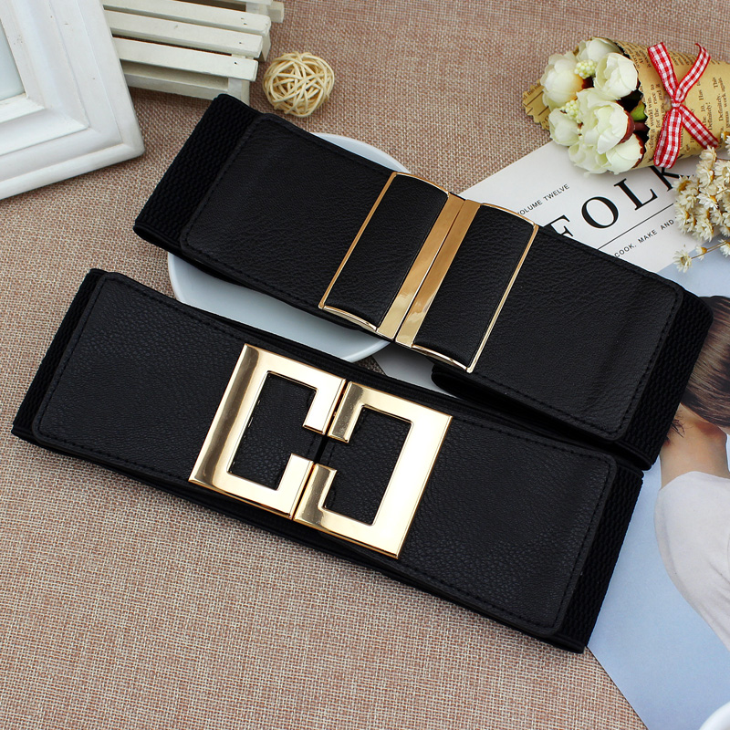 弹力带身多尺码黑色松紧腰带