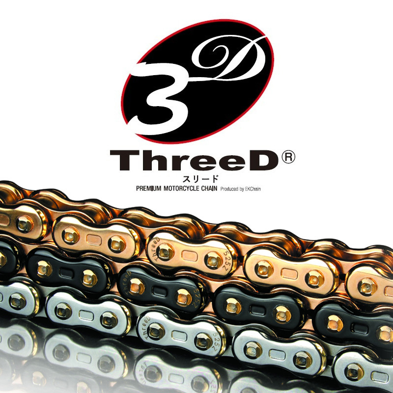 日本EK黑金3D摩托车链条杜卡迪街霸V4 奥古斯塔 S1000RR 本田火刃