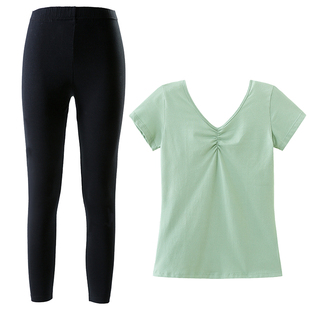 舞蹈服儿童女练功服上衣分体芭蕾V领秋冬长袖三五七九分裤中国舞