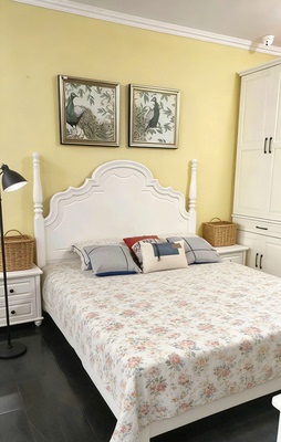 奶油风全实木床安娜床1.5米/1.8米双人床白色复古卧室家具婚床