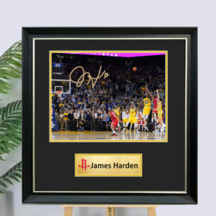 定制NBA火箭队哈登签名照片装裱相框裱框球衣装饰画海报裱框收藏