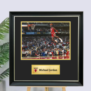 定制迈克尔乔丹签名照片装裱相框裱框球衣装饰画NBA海报裱框收藏