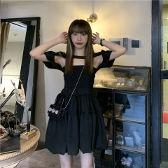 Real shot! Real price! Korean summer niche dark sexy suspender dress two piece suit